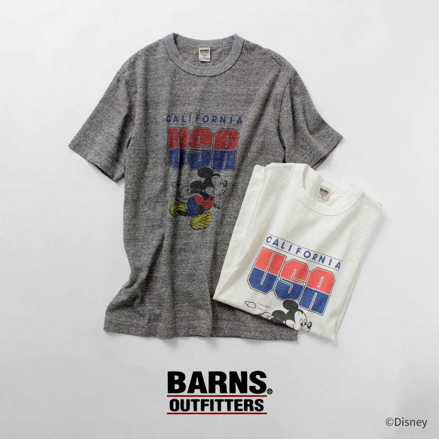 BARNS（バーンズ） 吊り編み ミッキー Tシャツ USA CALIFORNIA / 半袖 プリント メンズ 日本製 TSURI-AMI MICKEY TEE | BARNS OUTFITTERS
