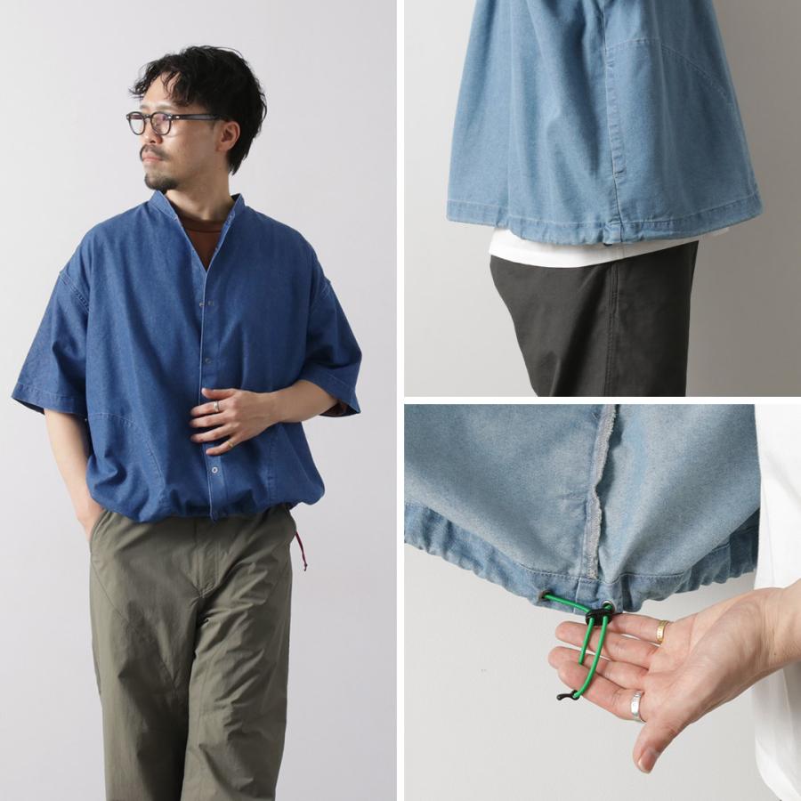 KELEN（ケレン）FAUNA バルーンデニムシャツ / メンズ 半袖 無地 バンドカラー デニム 接触冷感 DENIM BALOON DENIM SHIRT | Kelen | 06