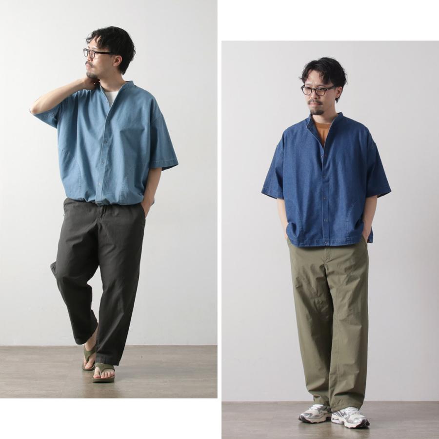KELEN（ケレン）FAUNA バルーンデニムシャツ / メンズ 半袖 無地 バンドカラー デニム 接触冷感 DENIM BALOON DENIM SHIRT | Kelen | 07
