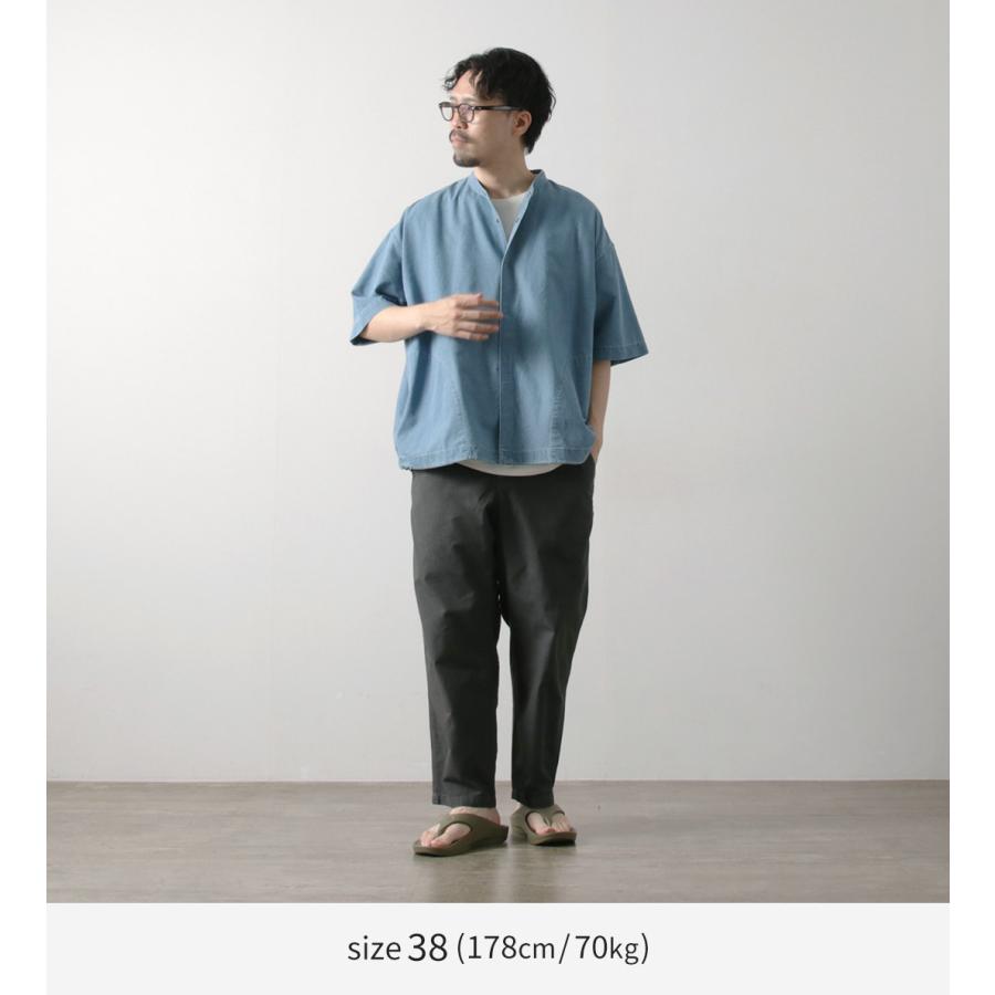 KELEN（ケレン）FAUNA バルーンデニムシャツ / メンズ 半袖 無地 バンドカラー デニム 接触冷感 DENIM BALOON DENIM SHIRT | Kelen | 08