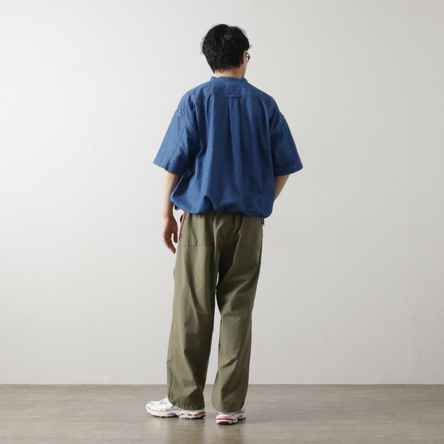 KELEN（ケレン）FAUNA バルーンデニムシャツ / メンズ 半袖 無地 バンドカラー デニム 接触冷感 DENIM BALOON DENIM SHIRT | Kelen | 09