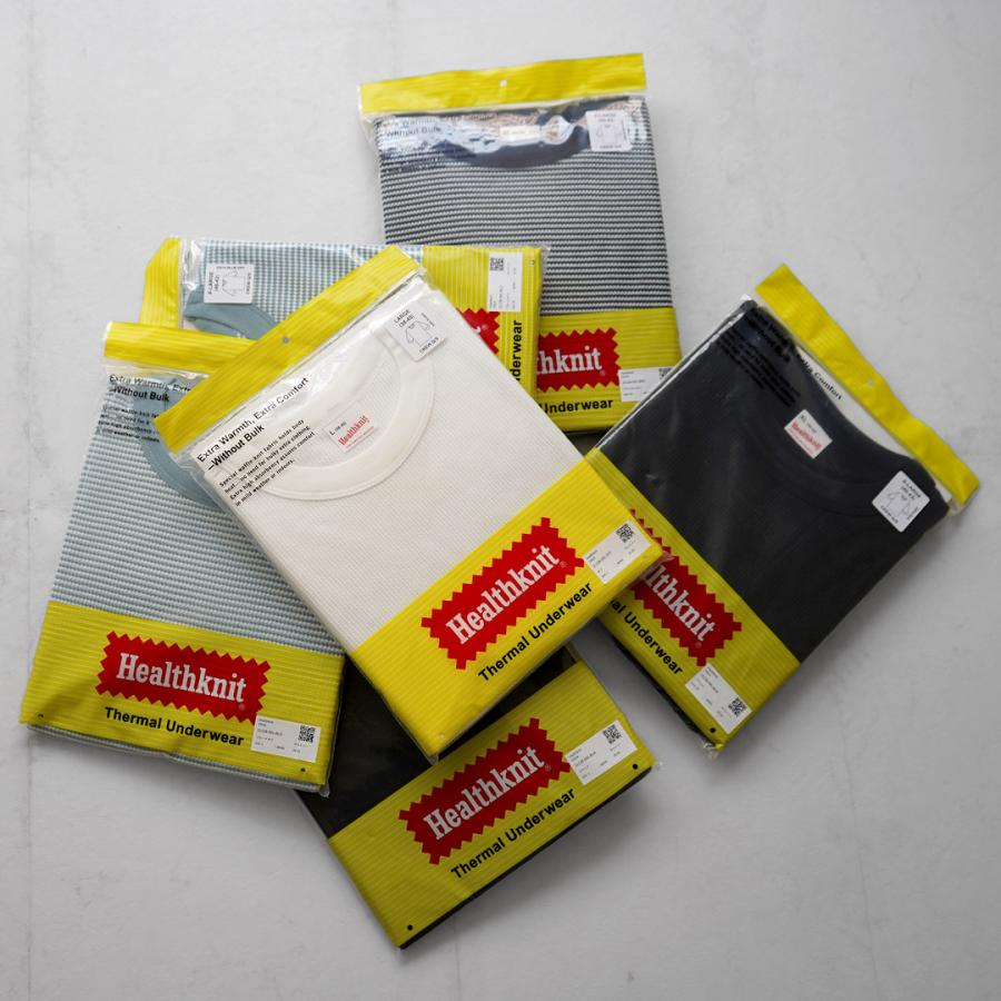 HEALTHKNIT（ヘルスニット） 別注 フラットシーマ ベーシックワッフル 7分袖Tシャツ / メンズ クルーネック Basic Waffle 3/4 Sleeve Tee | Healthknit | 18