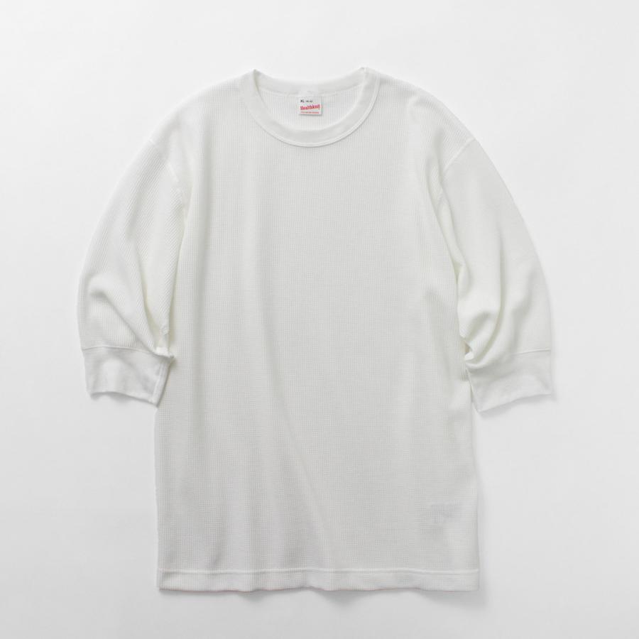 HEALTHKNIT（ヘルスニット） 別注 フラットシーマ ベーシックワッフル 7分袖Tシャツ / メンズ クルーネック Basic Waffle 3/4 Sleeve Tee | Healthknit | 06