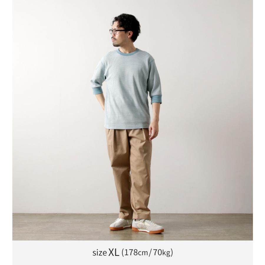 HEALTHKNIT（ヘルスニット） 別注 フラットシーマ ベーシックワッフル 7分袖Tシャツ / メンズ クルーネック Basic Waffle 3/4 Sleeve Tee | Healthknit | 07