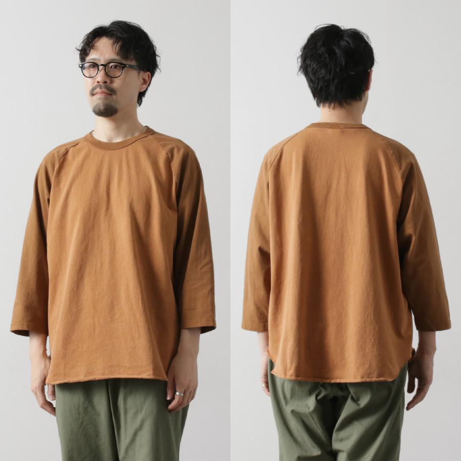 WALLA WALLA SPORT（ワラワラスポーツ） ピグメントダイ 2トーン ベースボール Tシャツ / メンズ 7分袖 カットソー 無地 綿 | WALLA WALLA SPORT | 12