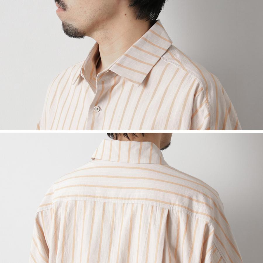 BASISBROEK（バージスブルック） ヴァケン ロングスリーブシャツ / ストライプ メンズ コットンリネン ビッグシルエット | BASISBROEK | 13