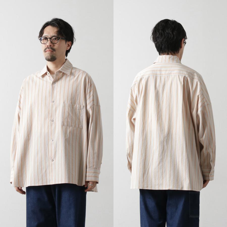 BASISBROEK（バージスブルック） ヴァケン ロングスリーブシャツ / ストライプ メンズ コットンリネン ビッグシルエット | BASISBROEK | 15