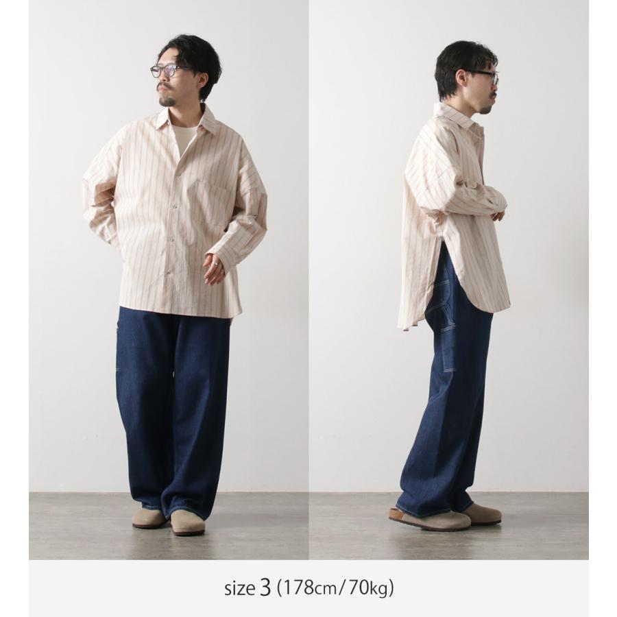 BASISBROEK（バージスブルック） ヴァケン ロングスリーブシャツ / ストライプ メンズ コットンリネン ビッグシルエット | BASISBROEK | 05