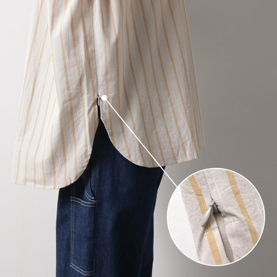 BASISBROEK（バージスブルック） ヴァケン ロングスリーブシャツ / ストライプ メンズ コットンリネン ビッグシルエット | BASISBROEK | 10