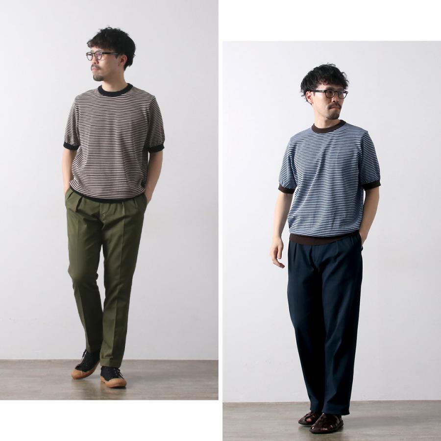 RINASCENTE（リナシェンテ） ハイブリッド ボーダー ニットTシャツ / 半袖 メンズ サマーニット 日本製 無地 | Rinascente | 17