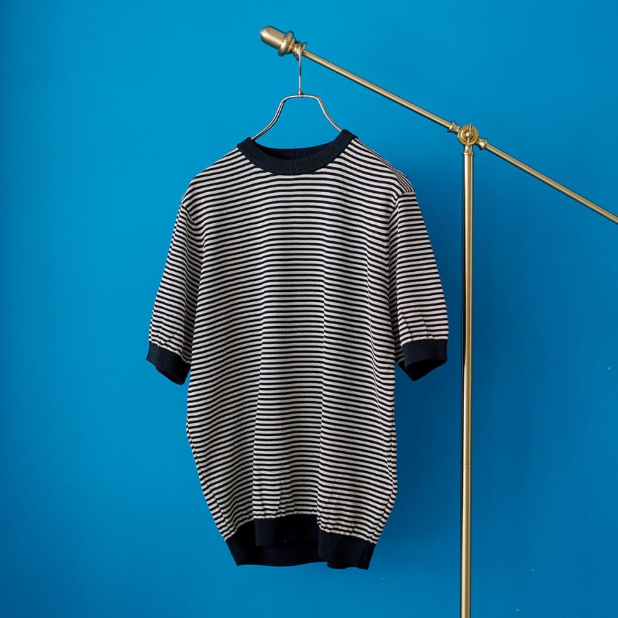 RE. アールイードット メッシュボーダーニット BLUE RE. アールイードット メッシュボーダーニット BLUE