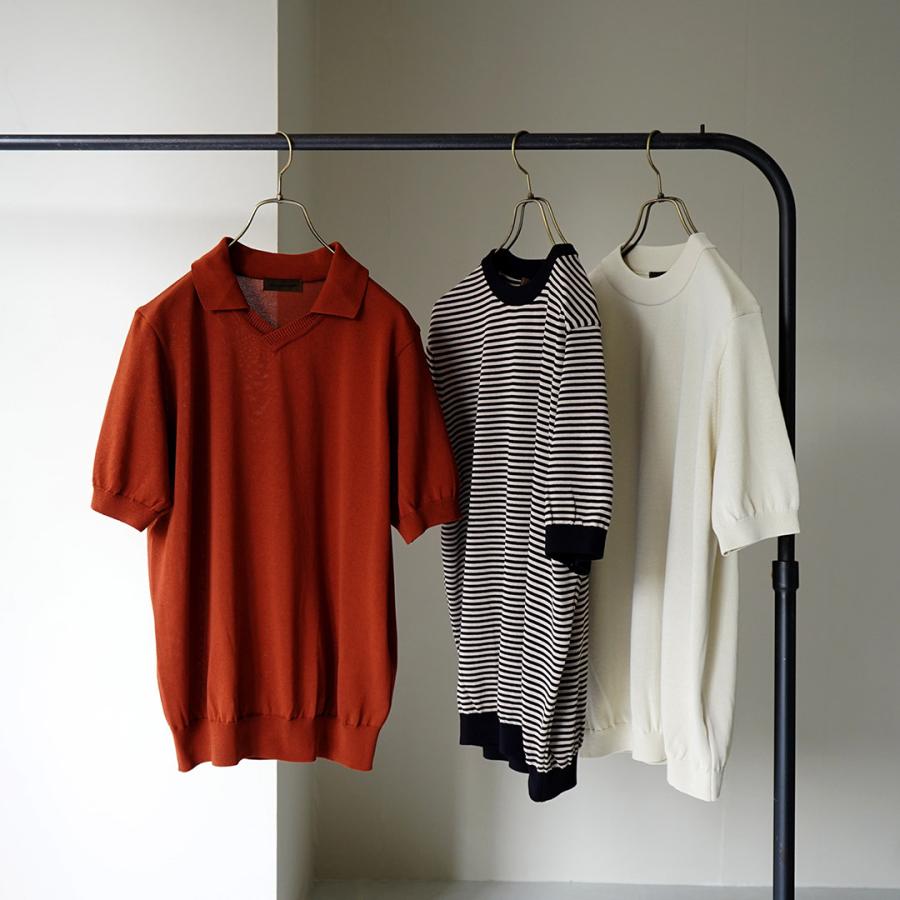 RINASCENTE（リナシェンテ） ハイブリッド ボーダー ニットTシャツ / 半袖 メンズ サマーニット 日本製 無地 | Rinascente | 07