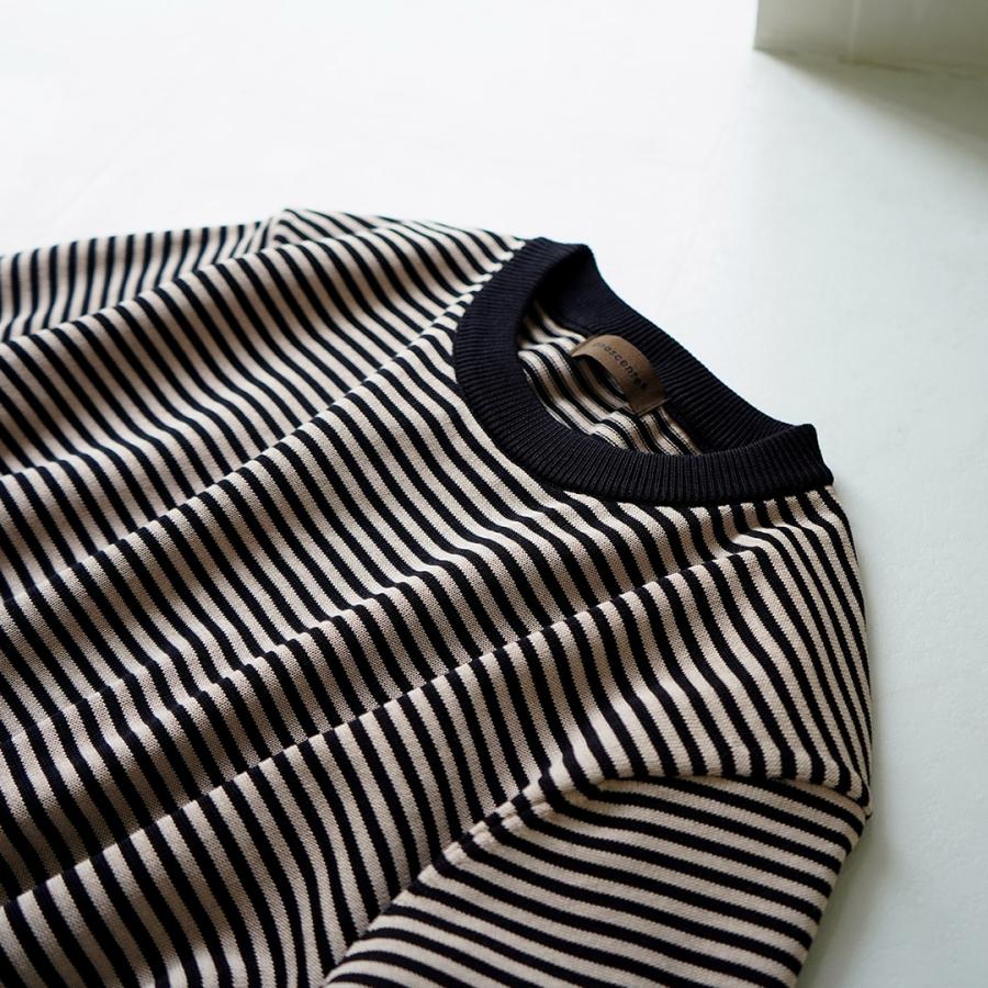 RINASCENTE（リナシェンテ） ハイブリッド ボーダー ニットTシャツ / 半袖 メンズ サマーニット 日本製 無地 | Rinascente | 10