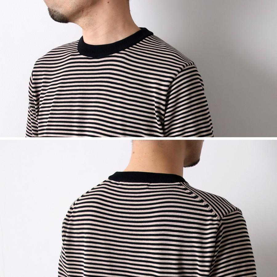 RINASCENTE（リナシェンテ） ハイブリッド ボーダー ニットTシャツ / 半袖 メンズ サマーニット 日本製 無地 | Rinascente | 12