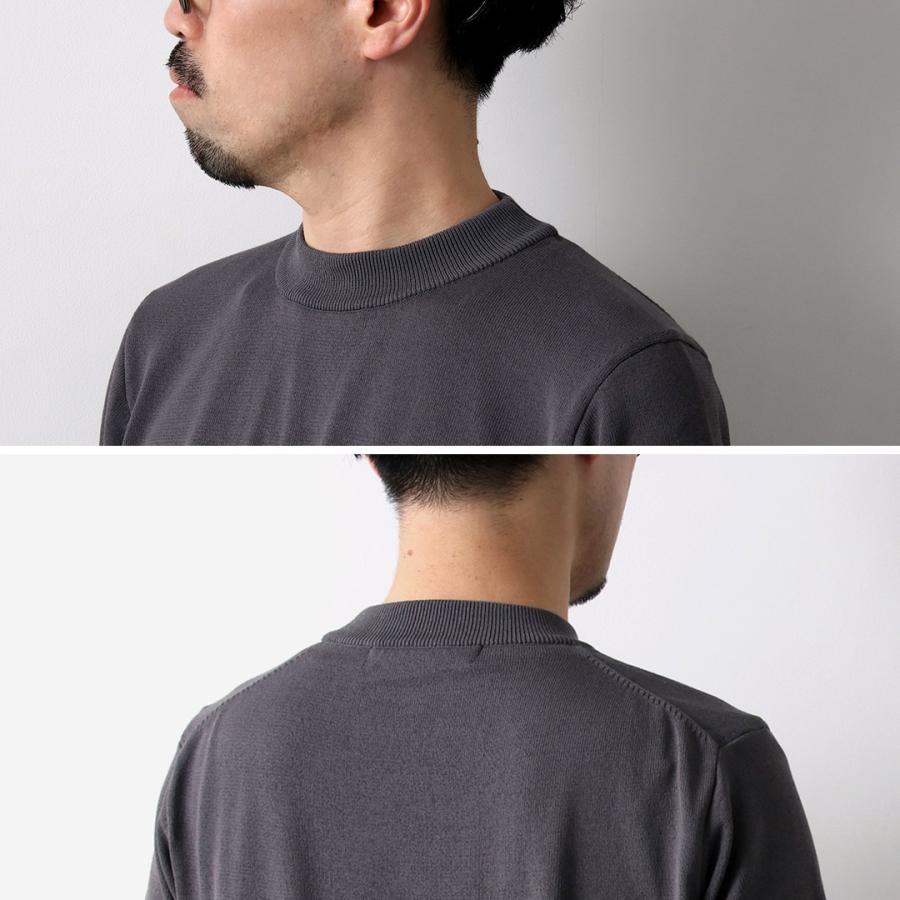 RINASCENTE（リナシェンテ） ハイブリッド ウォッシャブル 沼ネック ニットTシャツ 日本製 / メンズ サマーニット 半袖 無地 | Rinascente | 18