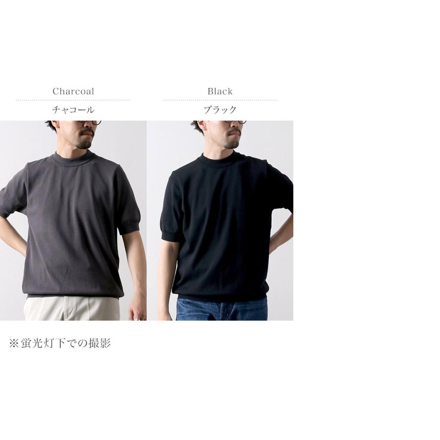 RINASCENTE（リナシェンテ） ハイブリッド ウォッシャブル 沼ネック ニットTシャツ 日本製 / メンズ サマーニット 半袖 無地 | Rinascente | 10