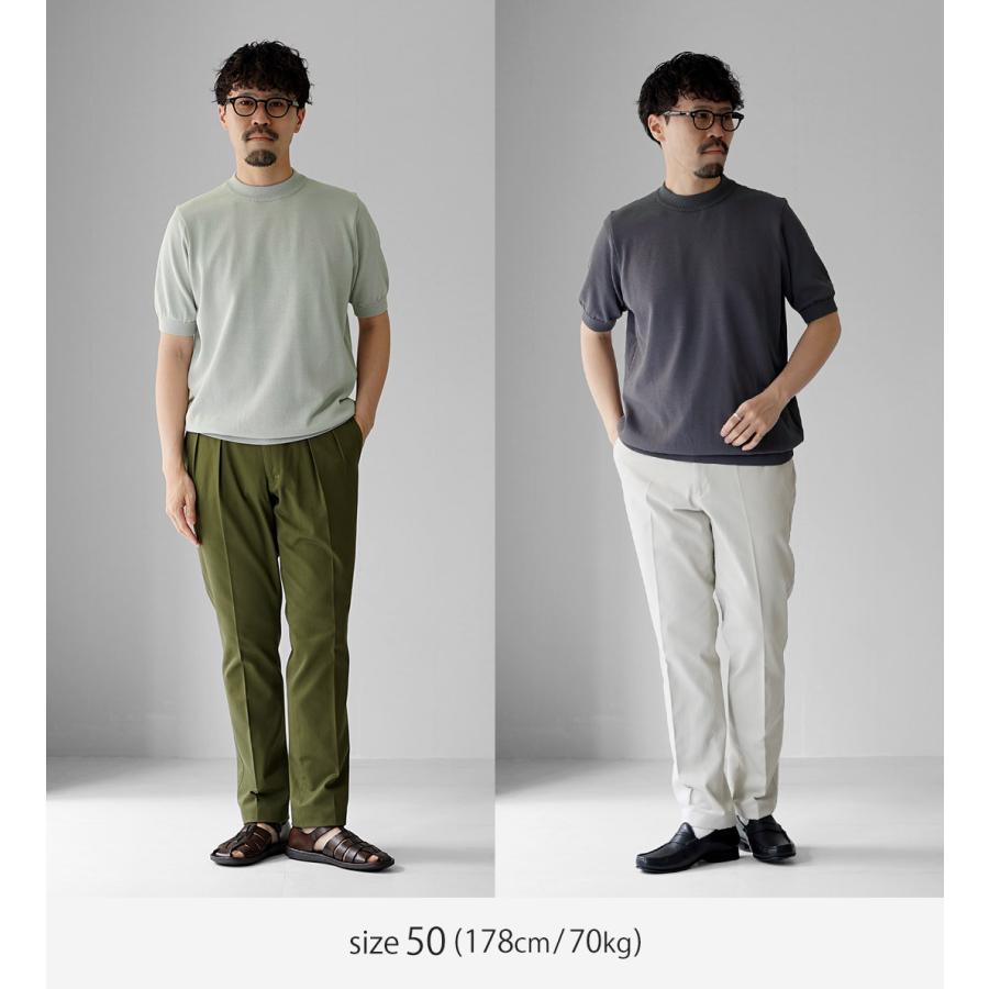 RINASCENTE（リナシェンテ） ハイブリッド ウォッシャブル 沼ネック ニットTシャツ 日本製 / メンズ サマーニット 半袖 無地 | Rinascente | 12