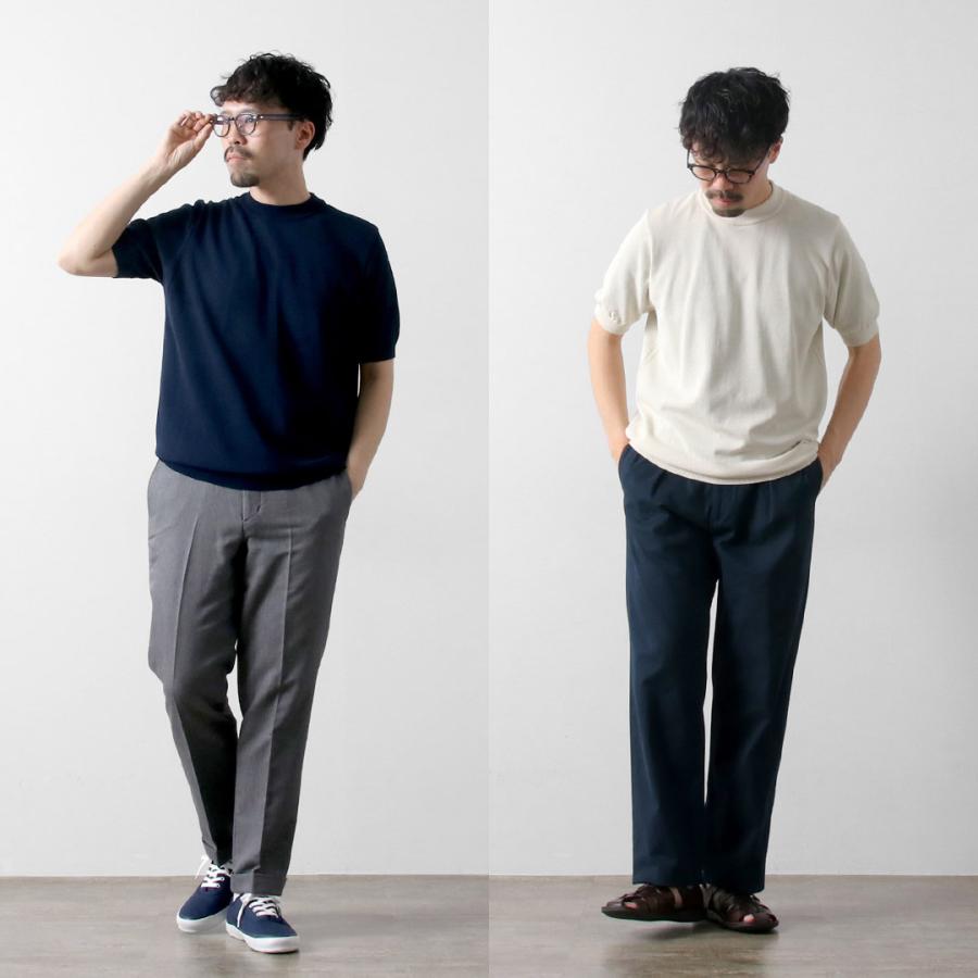 RINASCENTE（リナシェンテ） ハイブリッド ウォッシャブル 沼ネック ニットTシャツ 日本製 / メンズ サマーニット 半袖 無地 | Rinascente | 15