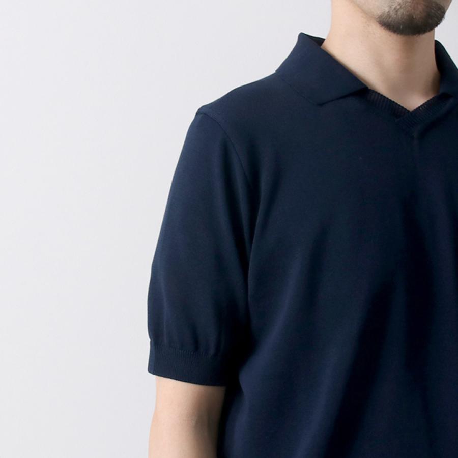RINASCENTE（リナシェンテ） ハイブリッド ニット スキッパーポロ / 半袖 メンズ サマーニット 日本製 無地 | Rinascente | 15