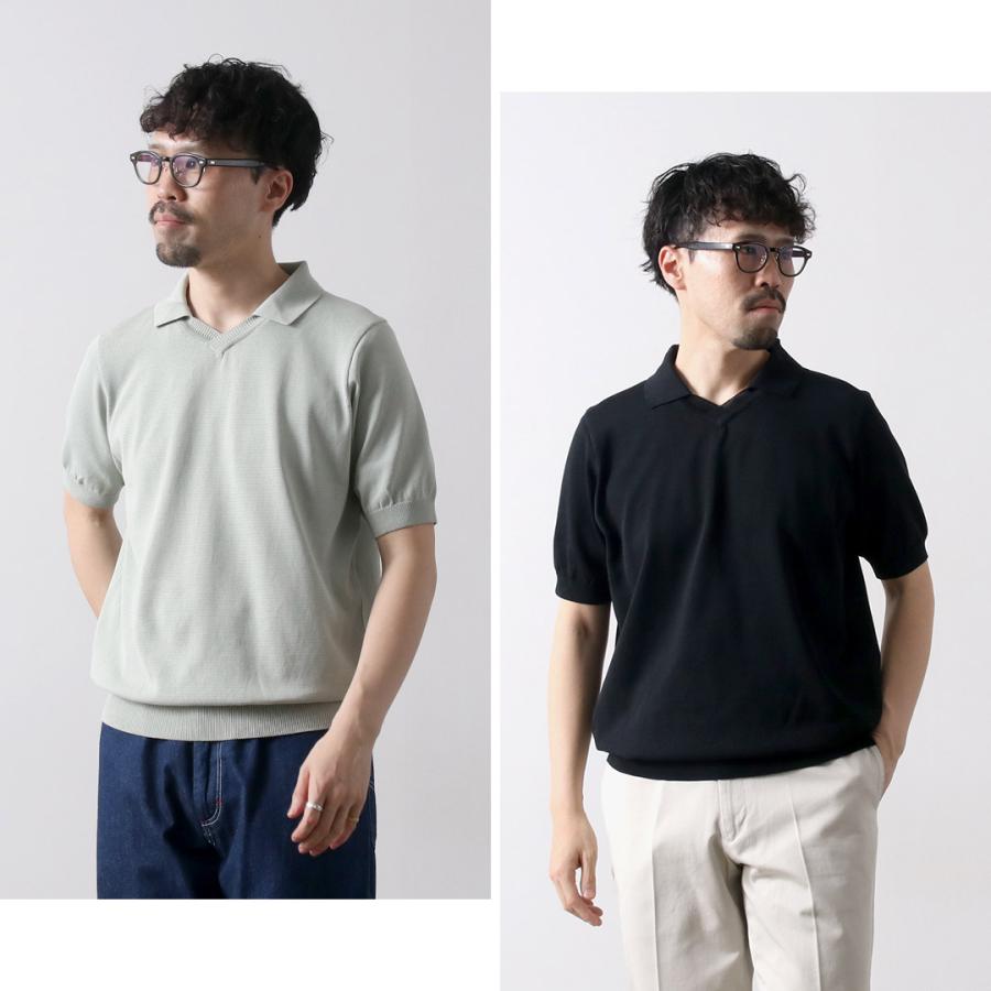RINASCENTE（リナシェンテ） ハイブリッド ニット スキッパーポロ 日本製 / 半袖 メンズ サマーニット 無地 | Rinascente | 19