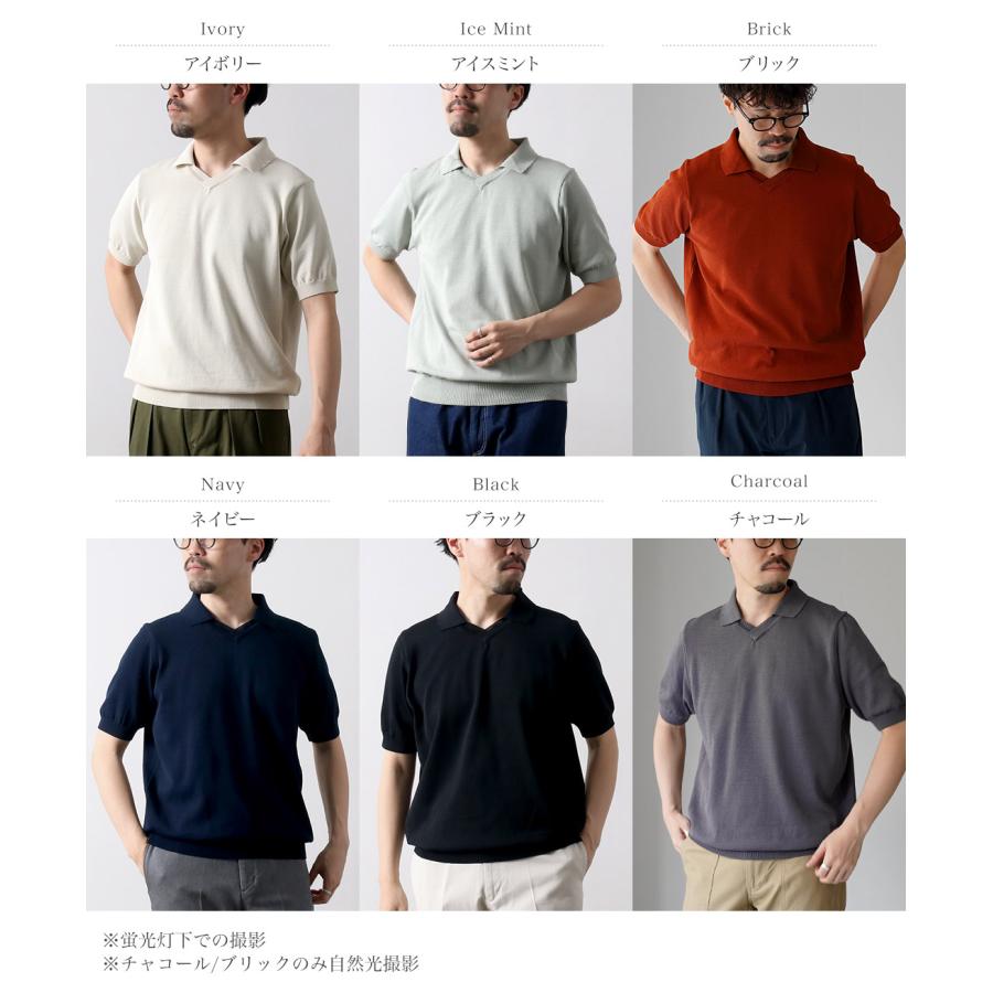 RINASCENTE（リナシェンテ） ハイブリッド ニット スキッパーポロ 日本製 / 半袖 メンズ サマーニット 無地 | Rinascente | 07