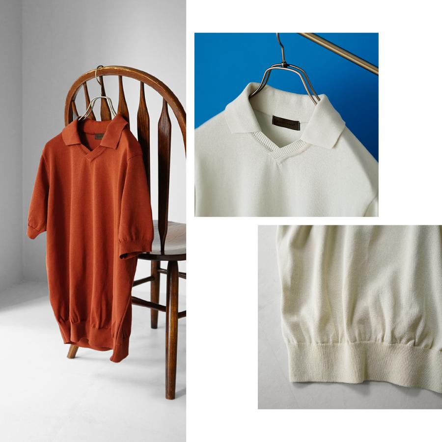 RINASCENTE（リナシェンテ） ハイブリッド ニット スキッパーポロ 日本製 / 半袖 メンズ サマーニット 無地 | Rinascente | 09