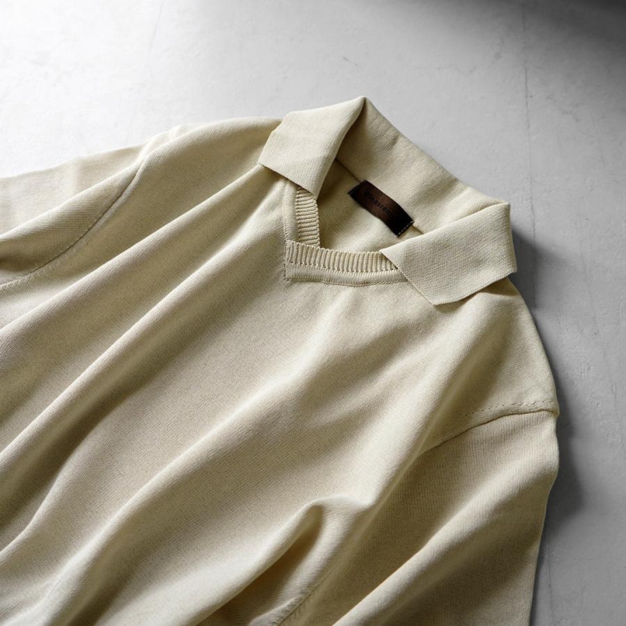 RINASCENTE（リナシェンテ） ハイブリッド ニット スキッパーポロ 日本製 / 半袖 メンズ サマーニット 無地 | Rinascente | 12