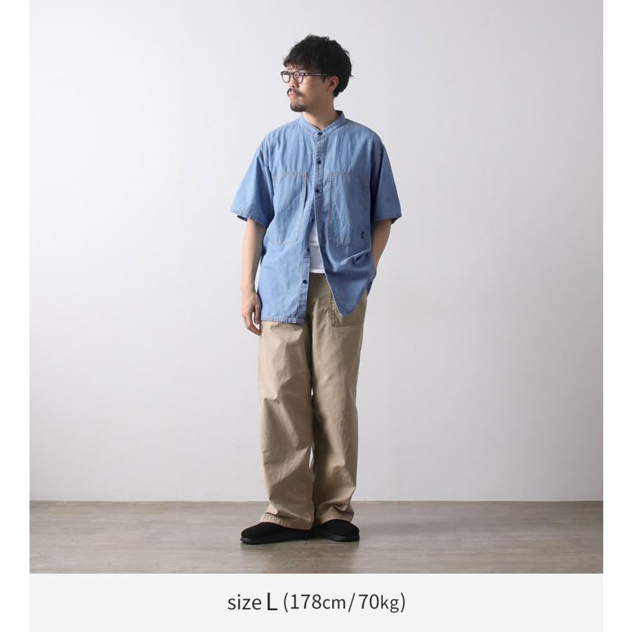 GOHEMP（ゴーヘンプ） ヘンプコットンシャンブレー ワーク ノーカラーシャツ / メンズ 半袖 バンドカラー | GOHEMP | 03