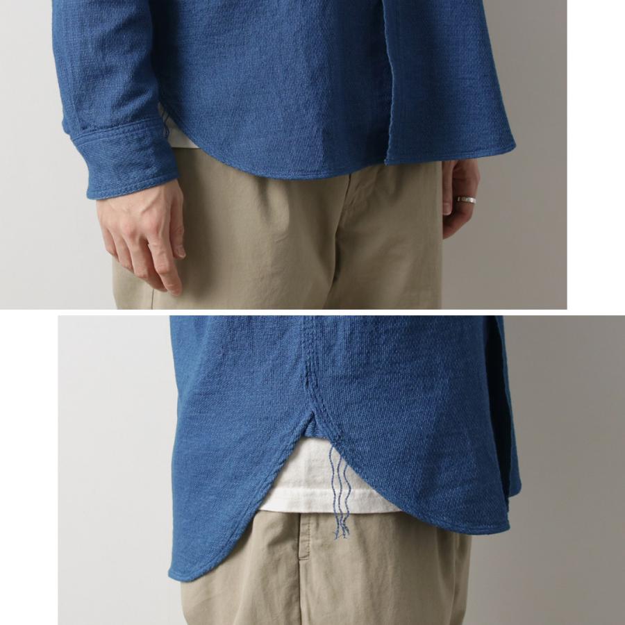 FOB FACTORY（FOBファクトリー） F3507 インディゴ ガーゼ ワークシャツ / メンズ 長袖 吸水 速乾 日本製 ID GAUZE WORK SHIRT | FOB FACTORY | 11