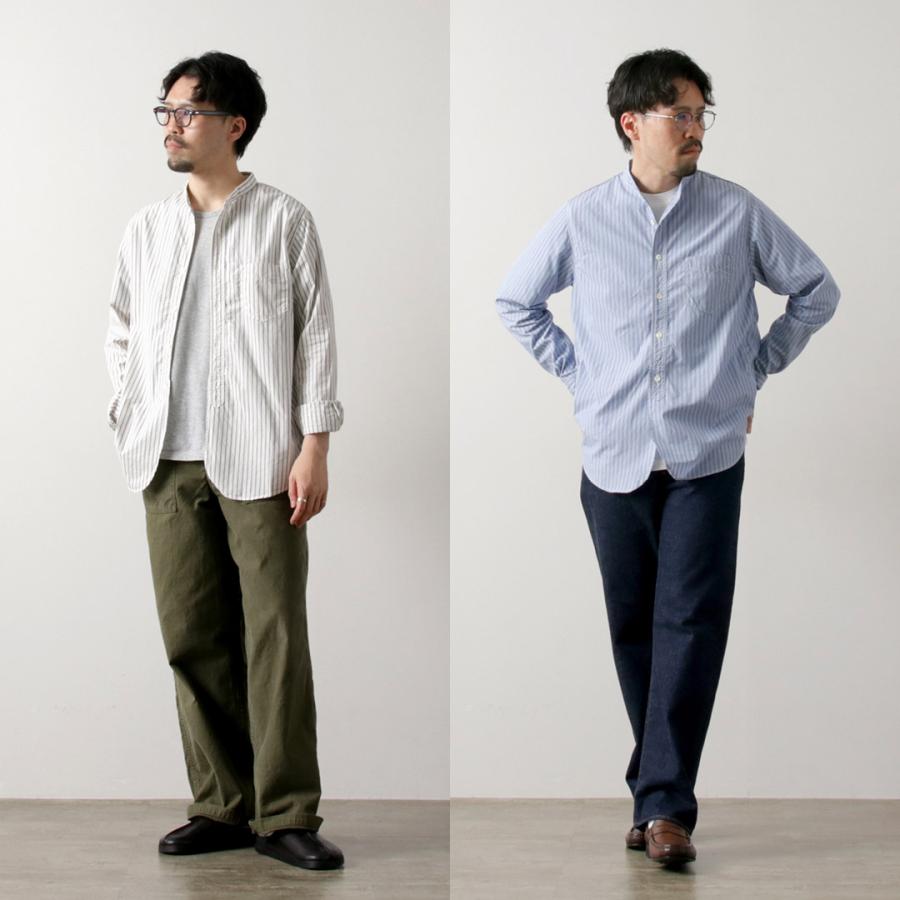 FOB FACTORY（F.O.Bファクトリー） F3509 バンドカラーシャツ / 長袖 ストライプ トップス メンズ 柄 綿 スーピマコットン | FOB FACTORY | 14