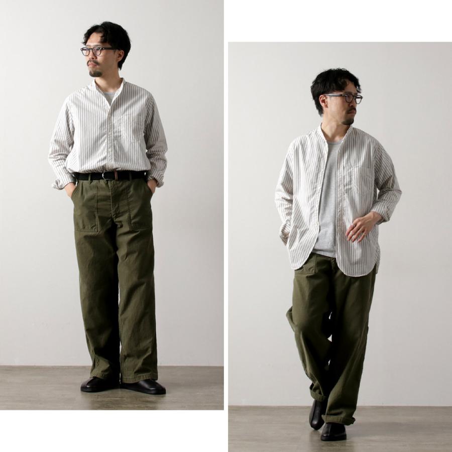 FOB FACTORY（F.O.Bファクトリー） F3509 バンドカラーシャツ / 長袖 ストライプ トップス メンズ 柄 綿 スーピマコットン | FOB FACTORY | 06