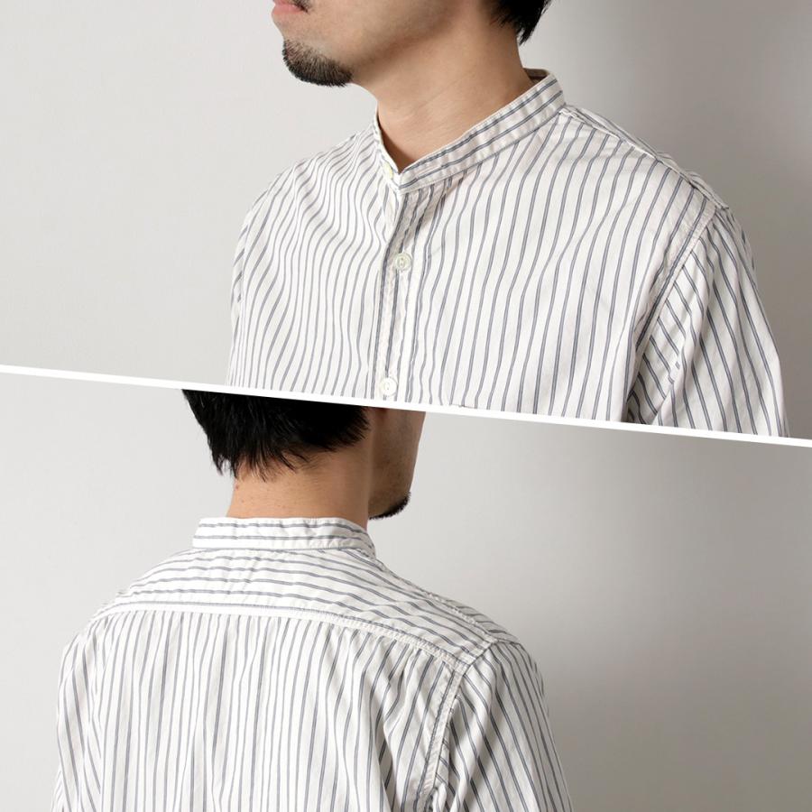 FOB FACTORY（F.O.Bファクトリー） F3509 バンドカラーシャツ / 長袖 ストライプ トップス メンズ 柄 綿 スーピマコットン | FOB FACTORY | 09