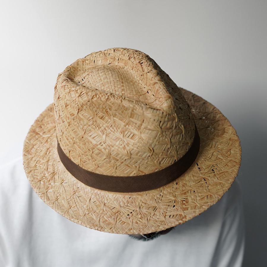 HIGHER（ハイアー） パターンウィービング ラフィア フェドラハット / メンズ 麦わら帽子 ストローハット 日本製 | HIGHER（ファッション） | 09
