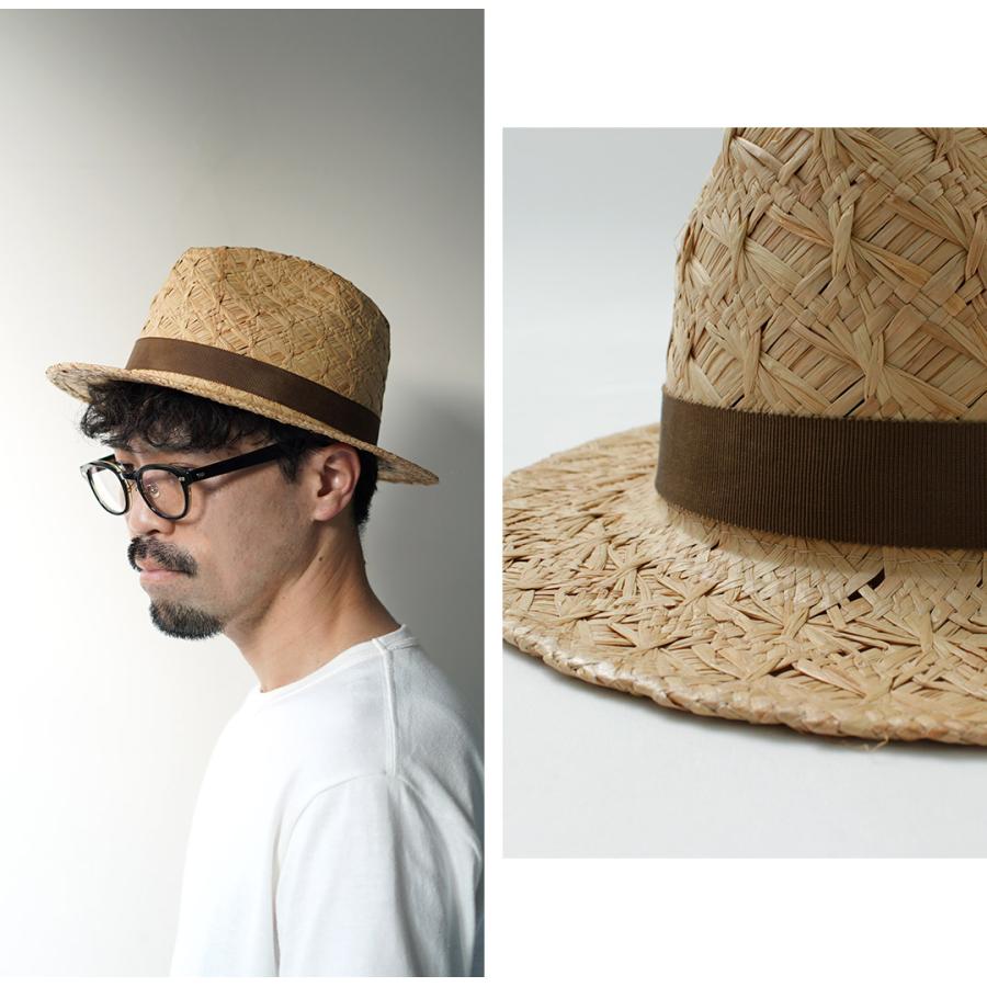 HIGHER（ハイアー） パターンウィービング ラフィア フェドラハット / メンズ 麦わら帽子 ストローハット 日本製 | HIGHER（ファッション） | 10