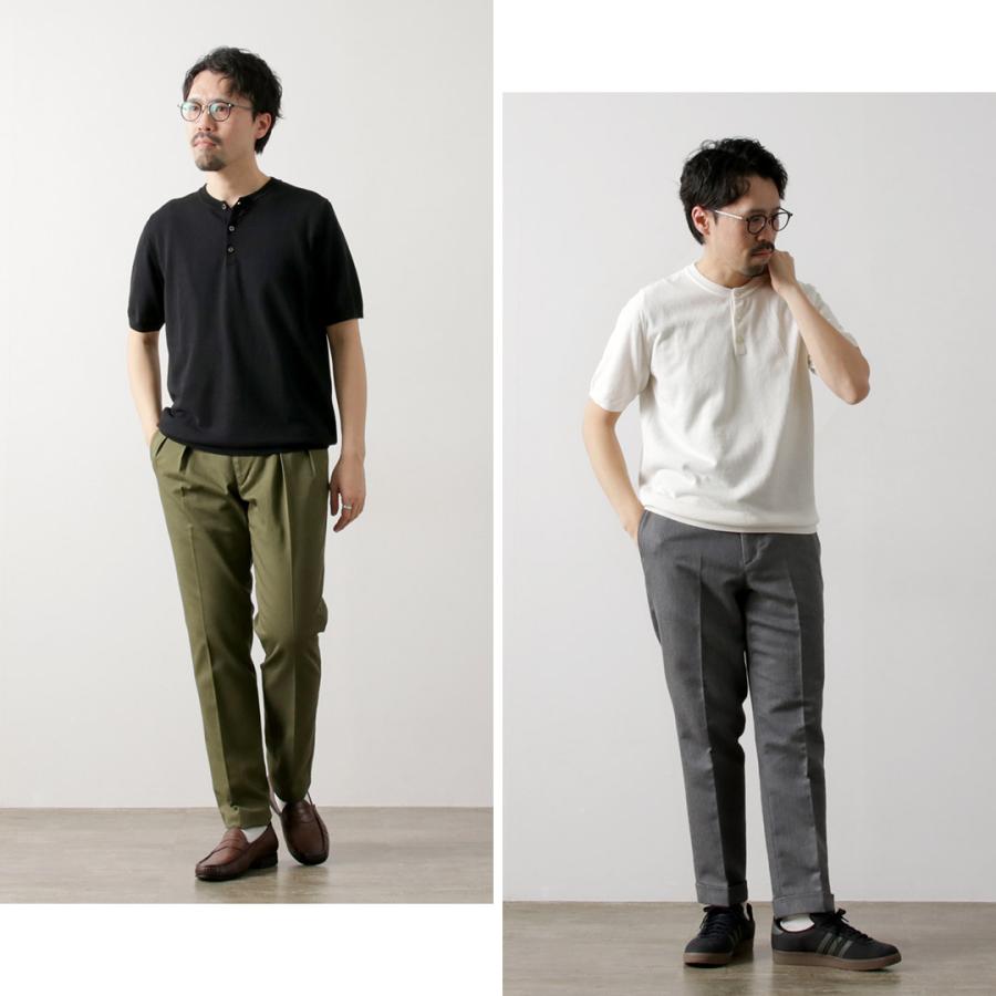 MOONCASTLE（ムーンキャッスル） 別注 アイスコットン ヘンリーネックTシャツ / メンズ トップス 半袖 無地 日本製 綿 | MOONCASTLE | 16