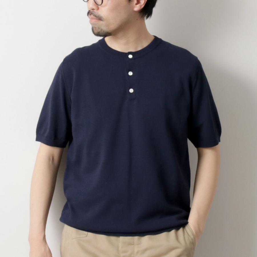 MOONCASTLE（ムーンキャッスル） 別注 アイスコットン ヘンリーネックTシャツ / メンズ トップス 半袖 無地 日本製 綿 | MOONCASTLE | 13
