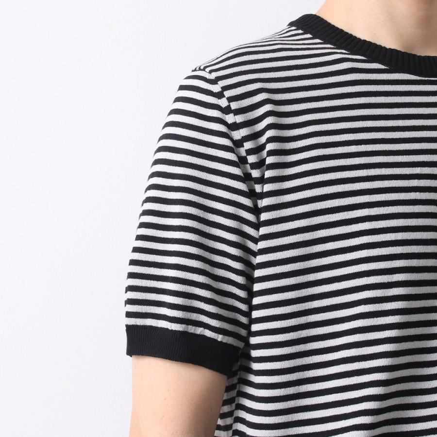 MOONCASTLE（ムーンキャッスル） アイスコットン ボーダー クルーネック ニットTシャツ / 半袖 メンズ サマーニット 日本製 無地 | MOONCASTLE | 12