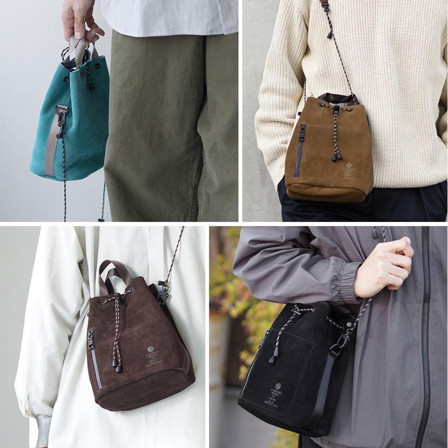 AS2OV（アッソブ） 撥水スエード ドローストリング バッグ / メンズ レディース 鞄 巾着 手提げ ショルダー 本革 コラボ | AS2OV | 18
