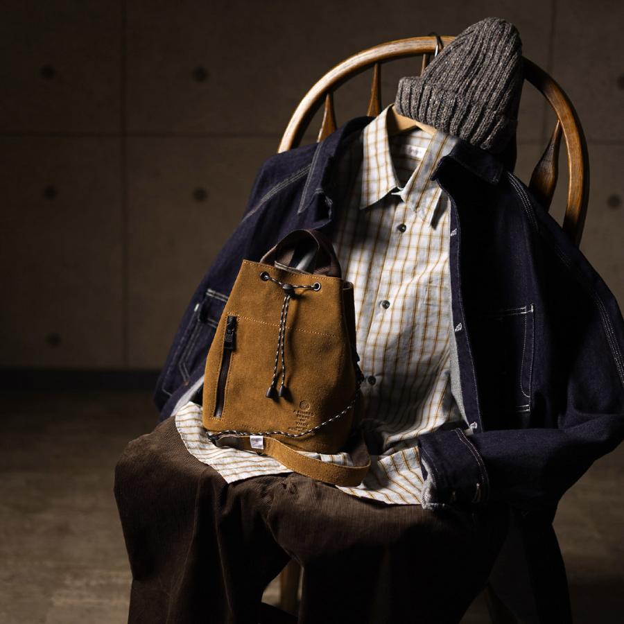 AS2OV（アッソブ） 撥水スエード ドローストリング バッグ / メンズ レディース 鞄 巾着 手提げ ショルダー 本革 コラボ | AS2OV | 19