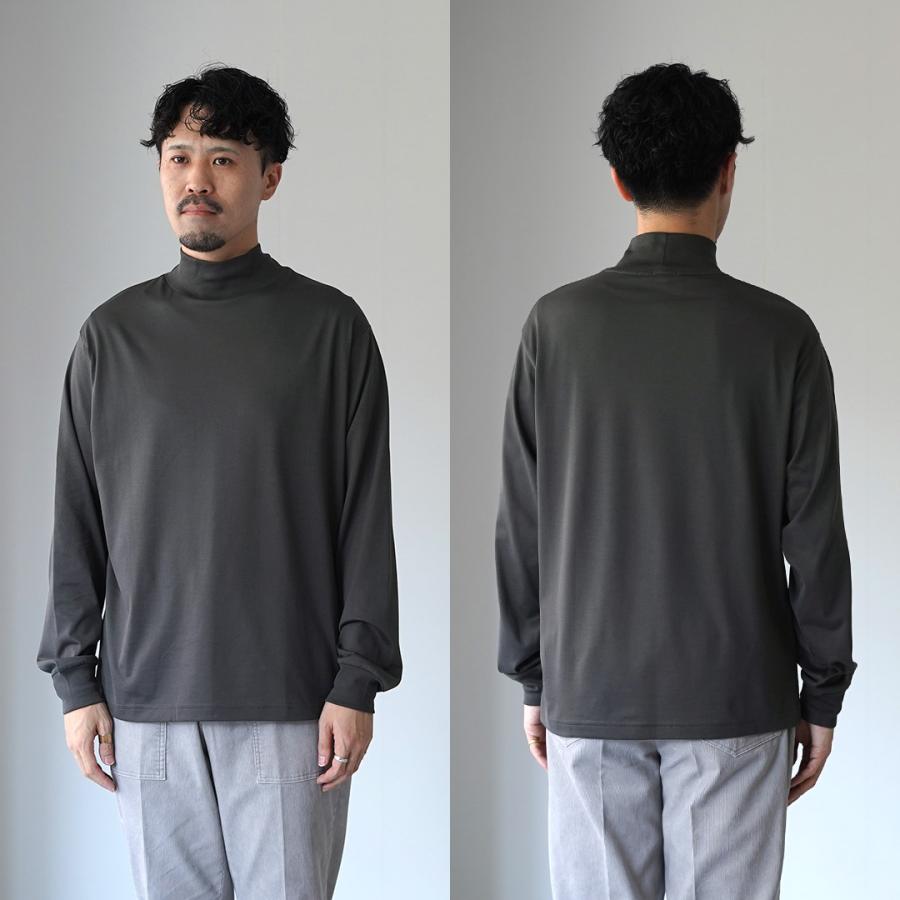HANDVAERK（ハンドバーク） 60/2 モックネック ロングスリーブTシャツ / メンズ 長袖 ロンT 綿 コットン ハイネック | handvaerk | 14