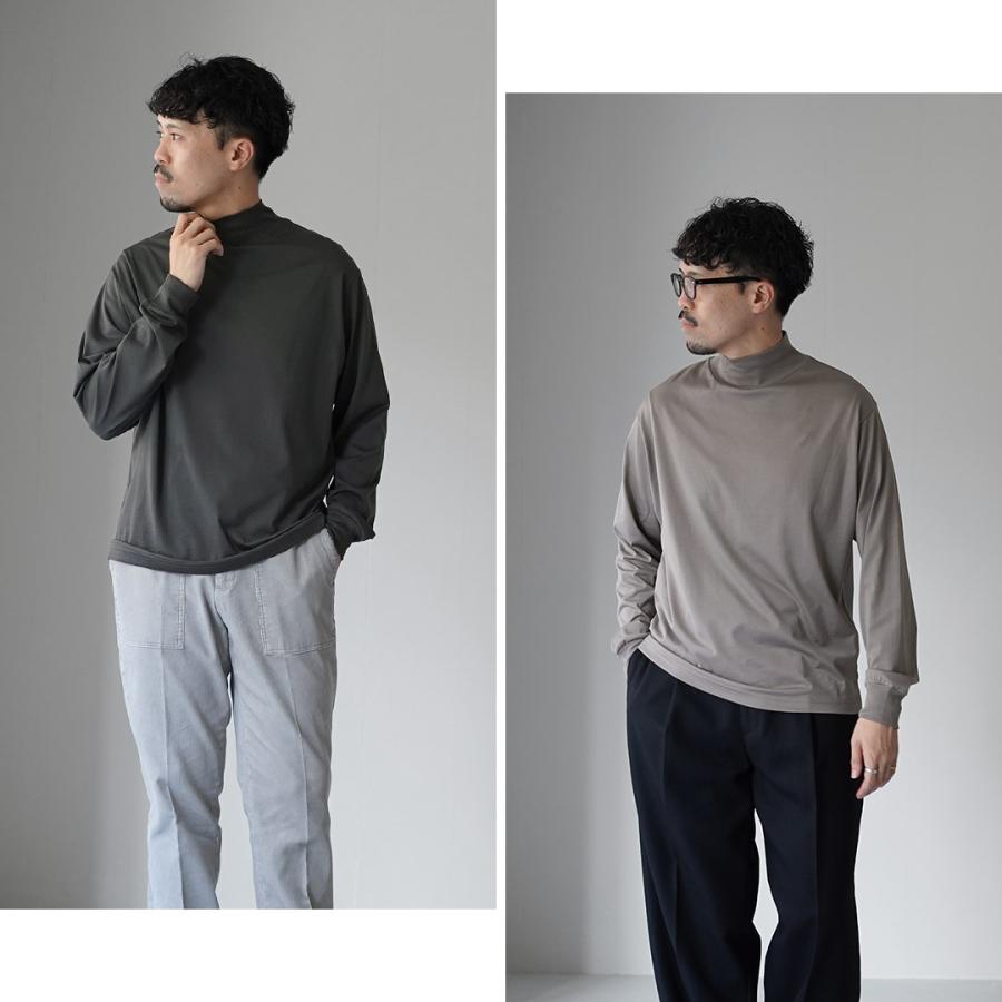 HANDVAERK（ハンドバーク） 60/2 モックネック ロングスリーブTシャツ / メンズ 長袖 ロンT 綿 コットン ハイネック | handvaerk | 08