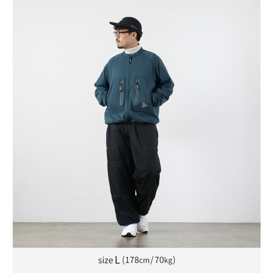 AND WANDER（アンドワンダー） アルファエアー カラーレス ジャケット / メンズ 中綿 ラグラン インサレーション ノーカラー | and wander | 06