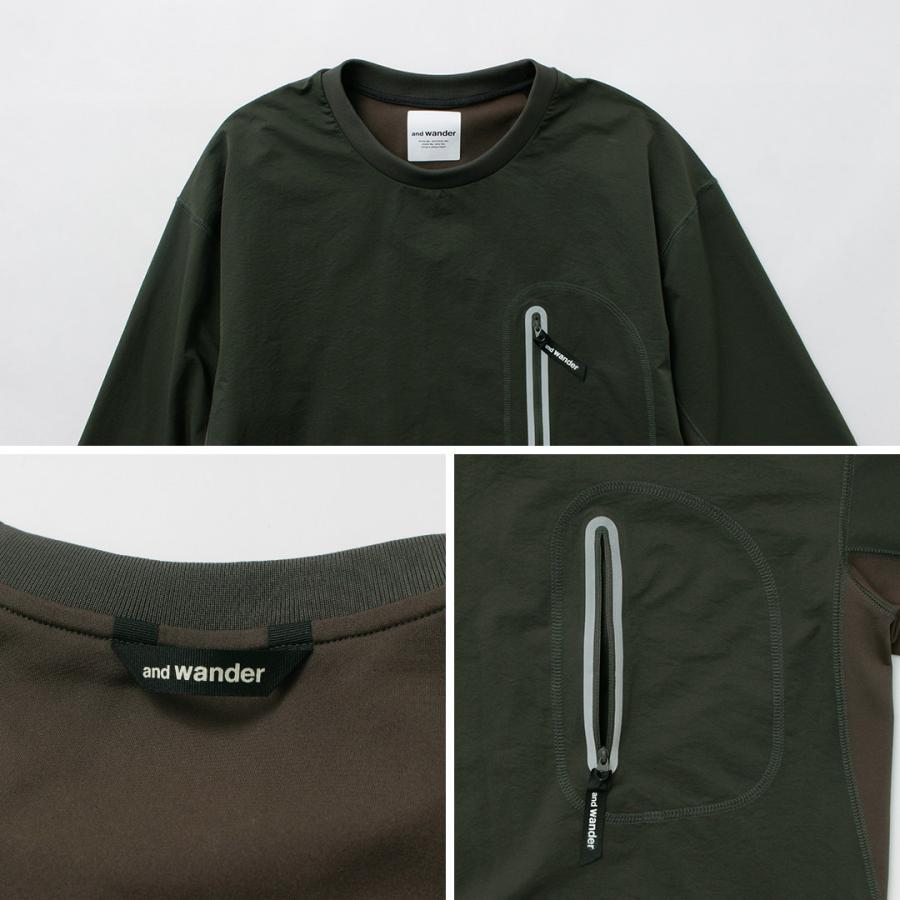 AND WANDER（アンドワンダー） ハイブリッド ウォーム ポケット ロングスリーブTシャツ / メンズ トップス 長袖 ストレッチ 消臭 | and wander | 14