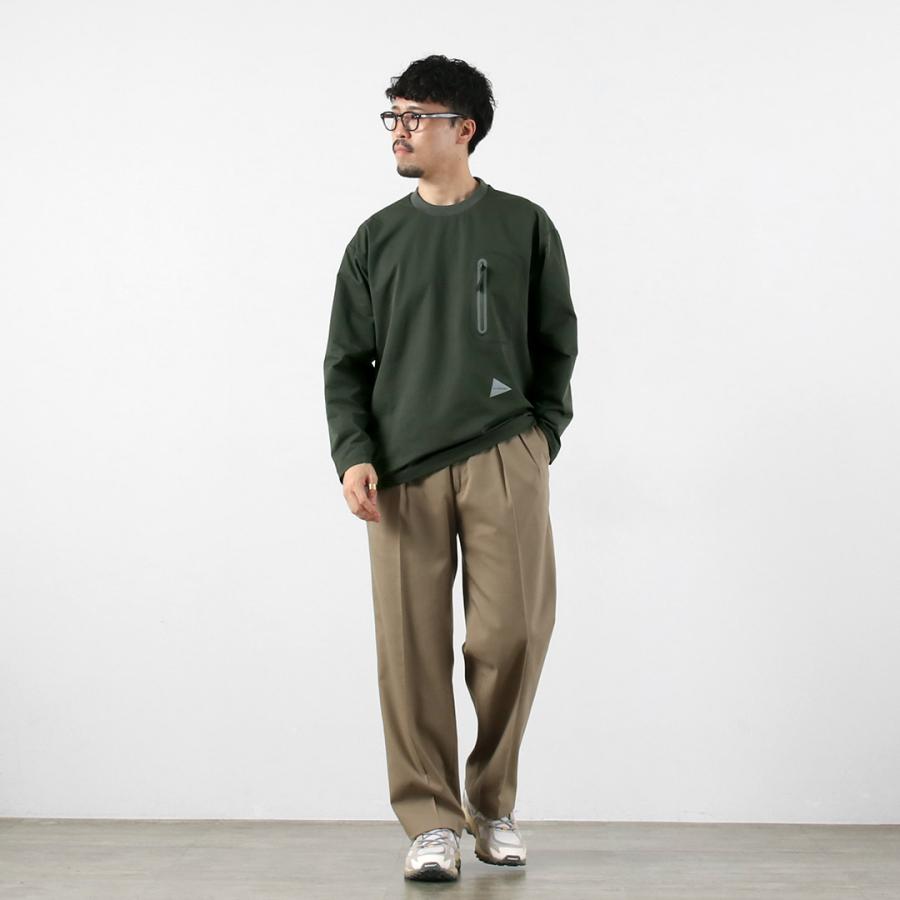AND WANDER（アンドワンダー） ハイブリッド ウォーム ポケット ロングスリーブTシャツ / メンズ トップス 長袖 ストレッチ 消臭 | and wander | 06
