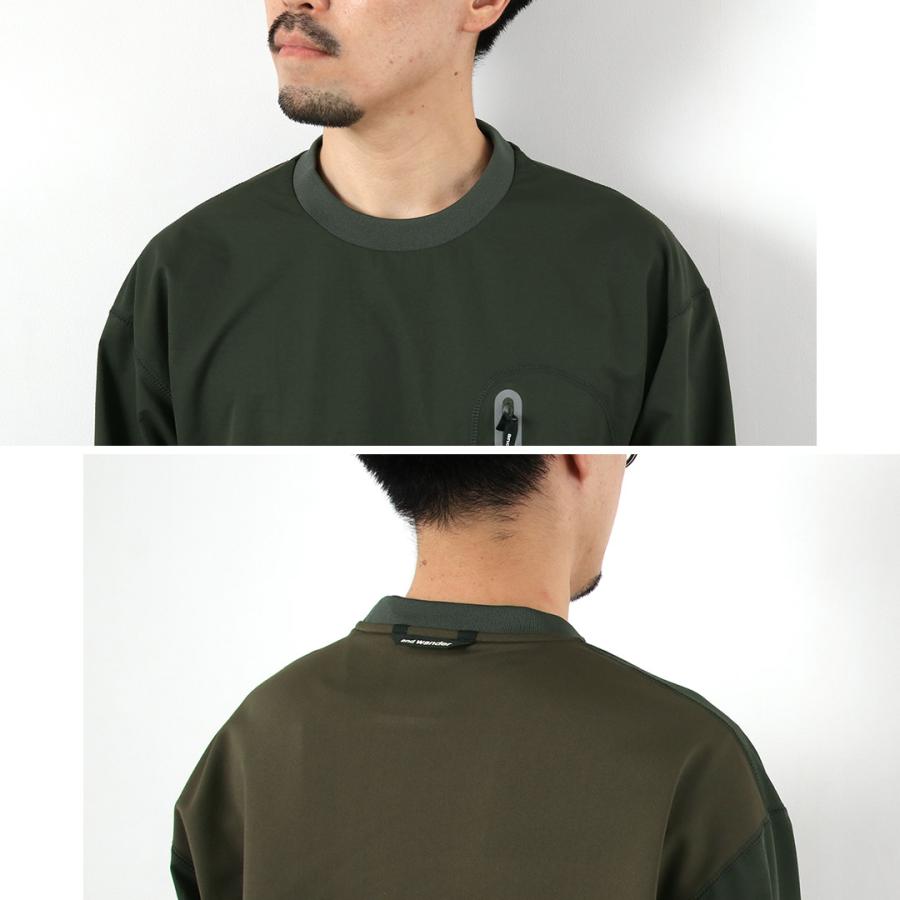 AND WANDER（アンドワンダー） ハイブリッド ウォーム ポケット ロングスリーブTシャツ / メンズ トップス 長袖 ストレッチ 消臭 | and wander | 10