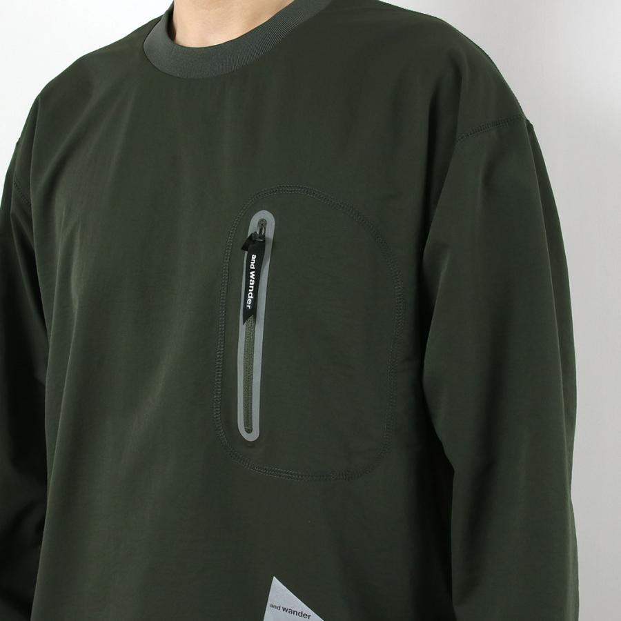 AND WANDER（アンドワンダー） ハイブリッド ウォーム ポケット ロングスリーブTシャツ / メンズ トップス 長袖 ストレッチ 消臭 | and wander | 11