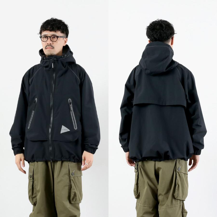 AND WANDER（アンドワンダー） ルーズフィッティング レインジャケット / アウター 3レイヤー 耐水 透湿 防風 撥水 | and wander | 18