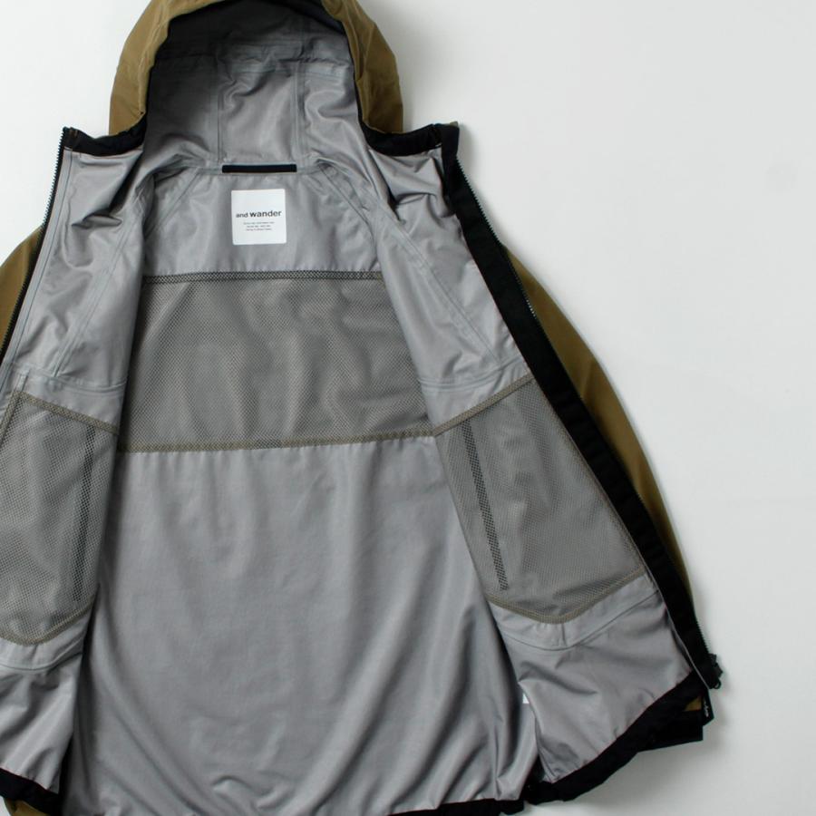 AND WANDER（アンドワンダー） ルーズフィッティング レインジャケット / アウター 3レイヤー 耐水 透湿 防風 撥水 | and wander | 08