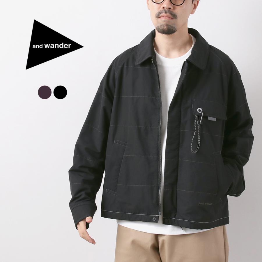 and wander ブラック ナイロンジャケット and wander ナイロンジャケット BRUSHED NYLON JACKET｜ブラッシュド