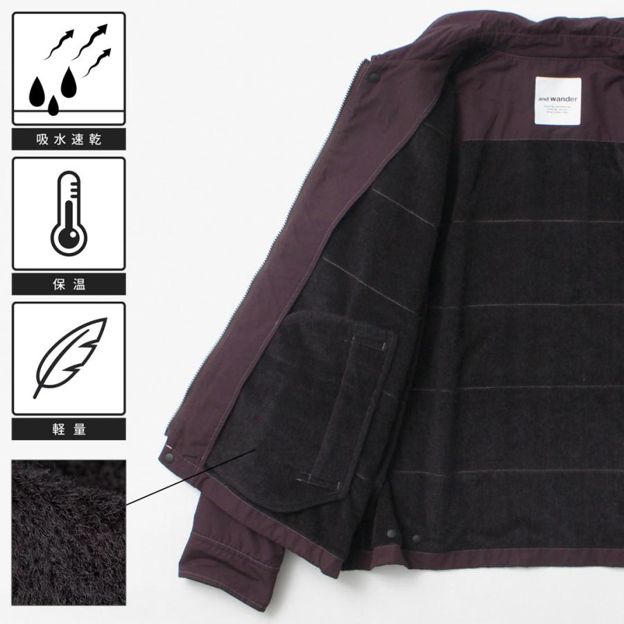 AND WANDER（アンドワンダー） コットンナイロン オクタ スイングトップ ジャケット / アウター メンズ 中綿 撥水 裏起毛 | and wander | 08
